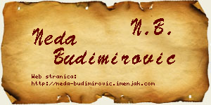 Neda Budimirović vizit kartica